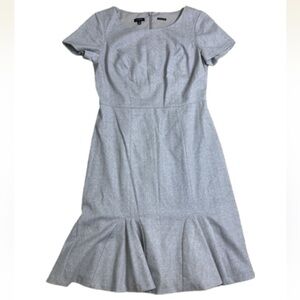 Talbots grey wool dress with flare skirt